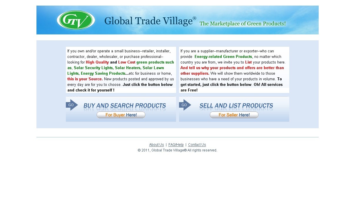 美国Global Trade Village外贸B2B网站
