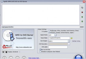 Apollo WMV/ASF/ASX to DVD Burner